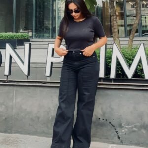Pure Black🖤 – High Waist Wide leg Jeans