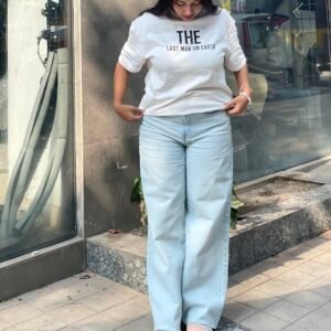 Hem Cut- High Rise Wide Leg